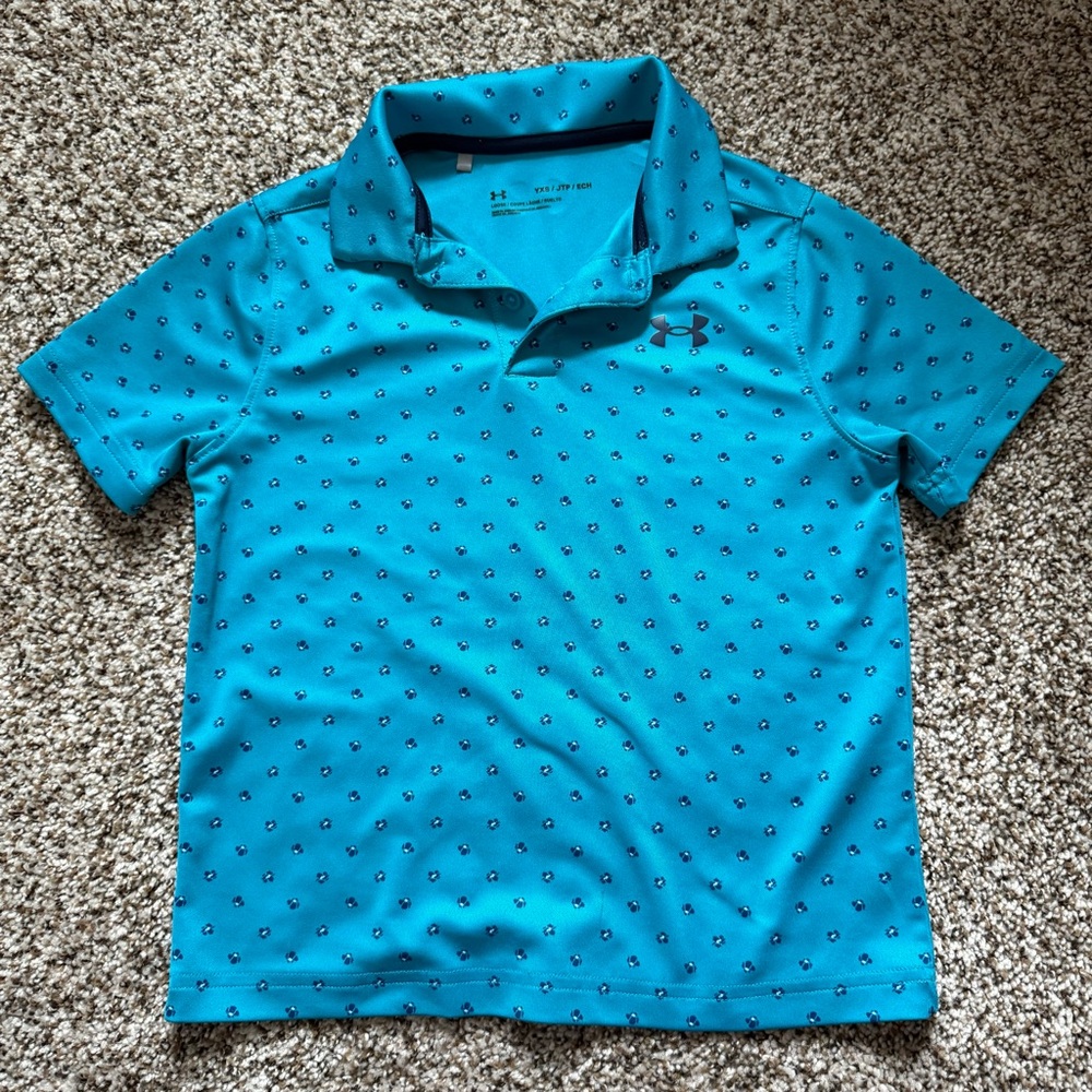 Under Armour Kids Blue Polo Shirt size XS